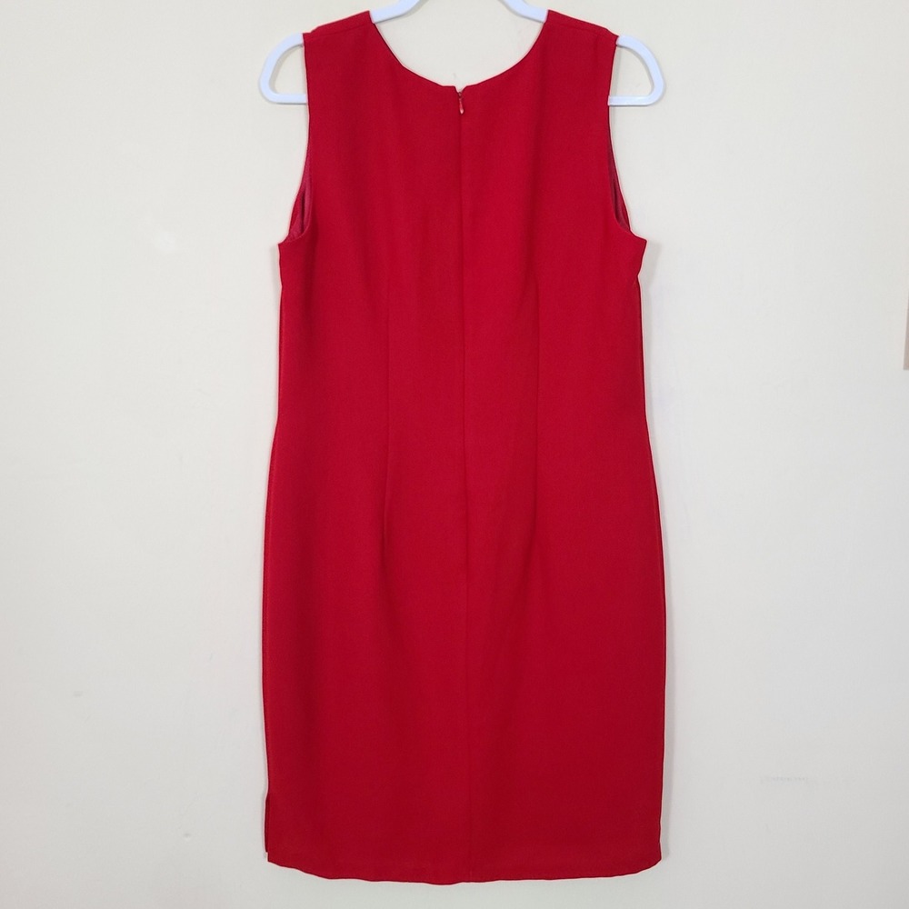 Vintage Red Gold Womens 12 Dress Suit Holiday Festive Romantic Studded Office - Picture 11 of 11
